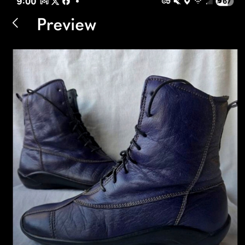 Wolky Purple Lace-Up Ankle Booties